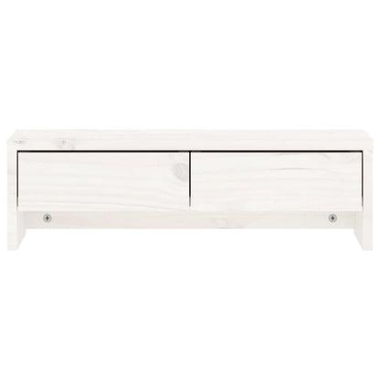 Monitorständer Weiß 50x27x15 cm Massivholz Kiefer