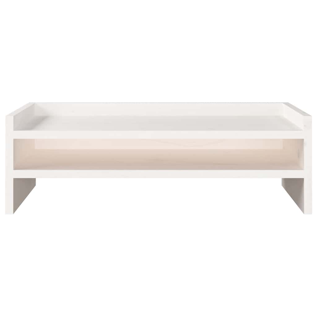 Monitorständer Weiß 50x24x16 cm Massivholz Kiefer