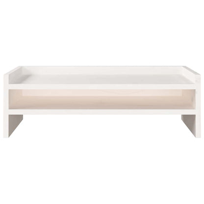 Monitorständer Weiß 50x24x16 cm Massivholz Kiefer