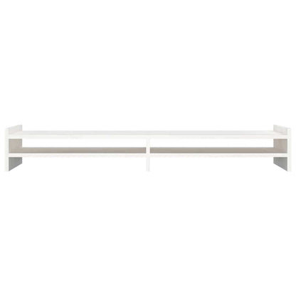 Monitorständer Weiß 100x27x15 cm Massivholz Kiefer