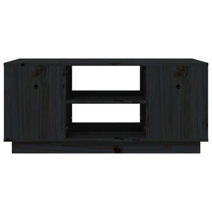 Couchtisch Schwarz 90x49x40,5 cm Massivholz Kiefer