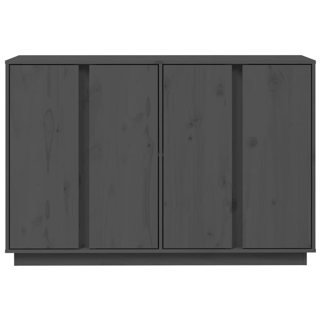 Sideboard Grau 120x35x80 cm Massivholz Kiefer