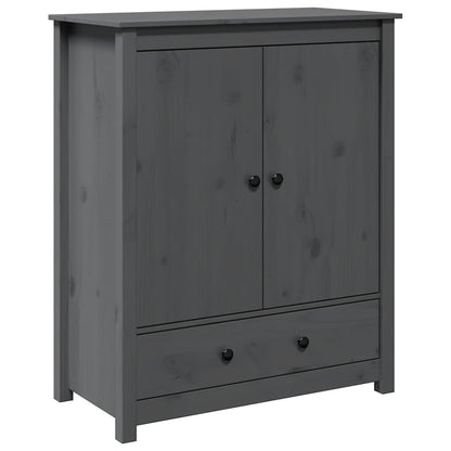 Highboard Grau 83x41,5x100 cm Massivholz Kiefer