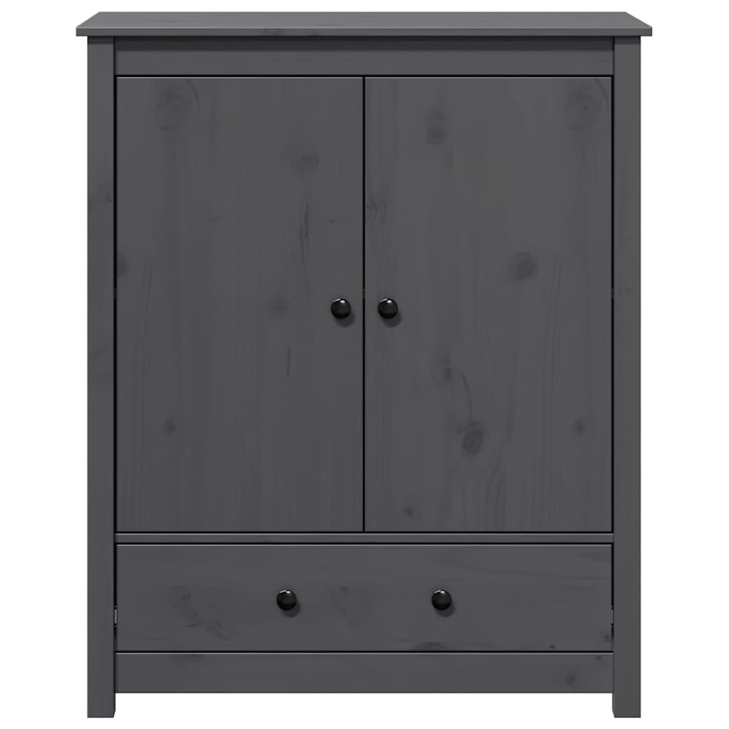 Highboard Grau 83x41,5x100 cm Massivholz Kiefer