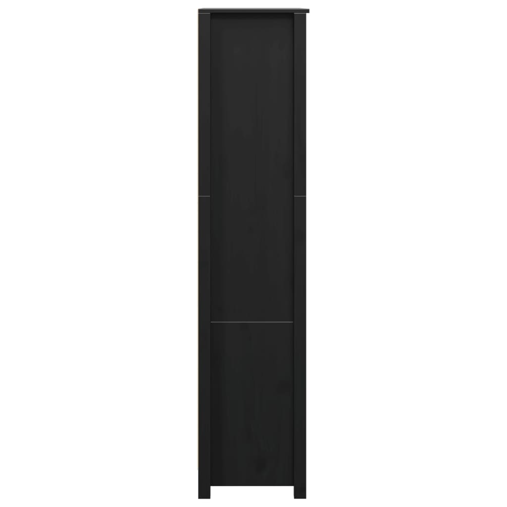 Highboard Schwarz 80x35x154 cm Massivholz Kiefer