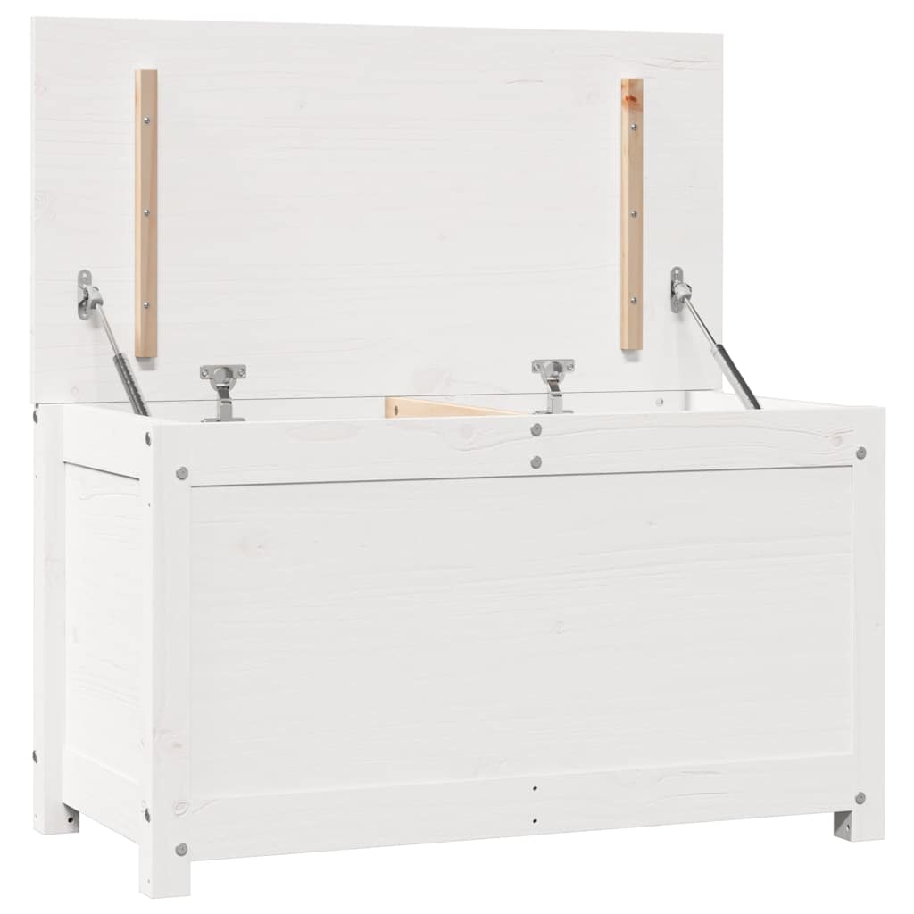 Truhe Weiß 80x40x45,5 cm Massivholz Kiefer