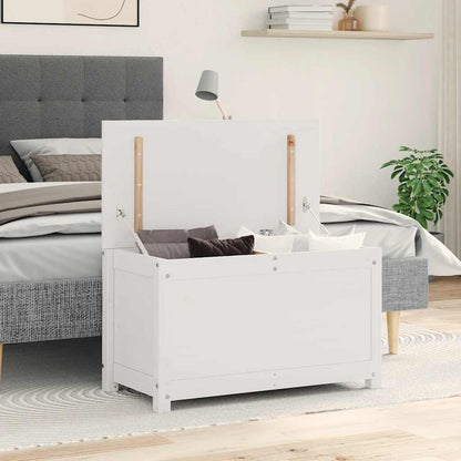 Truhe Weiß 80x40x45,5 cm Massivholz Kiefer