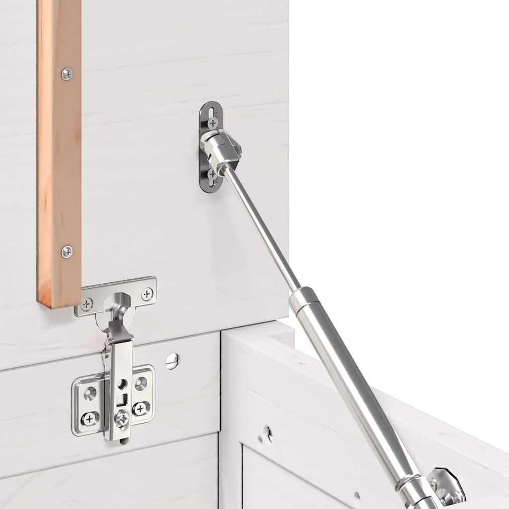 Truhe Weiß 60x32x45,5 cm Massivholz Kiefer