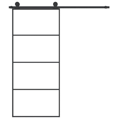 Schiebetür mit Beschlag 90x205 cm ESG-Glas & Aluminium