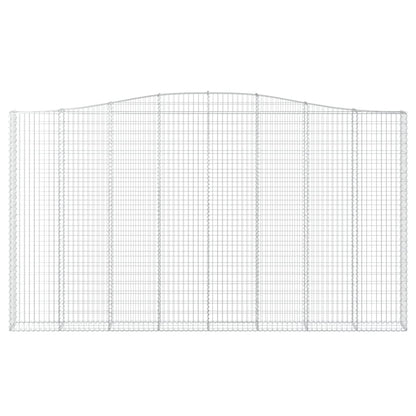 Gabione mit Hochbogen 400x30x220/240 cm Verzinktes Eisen