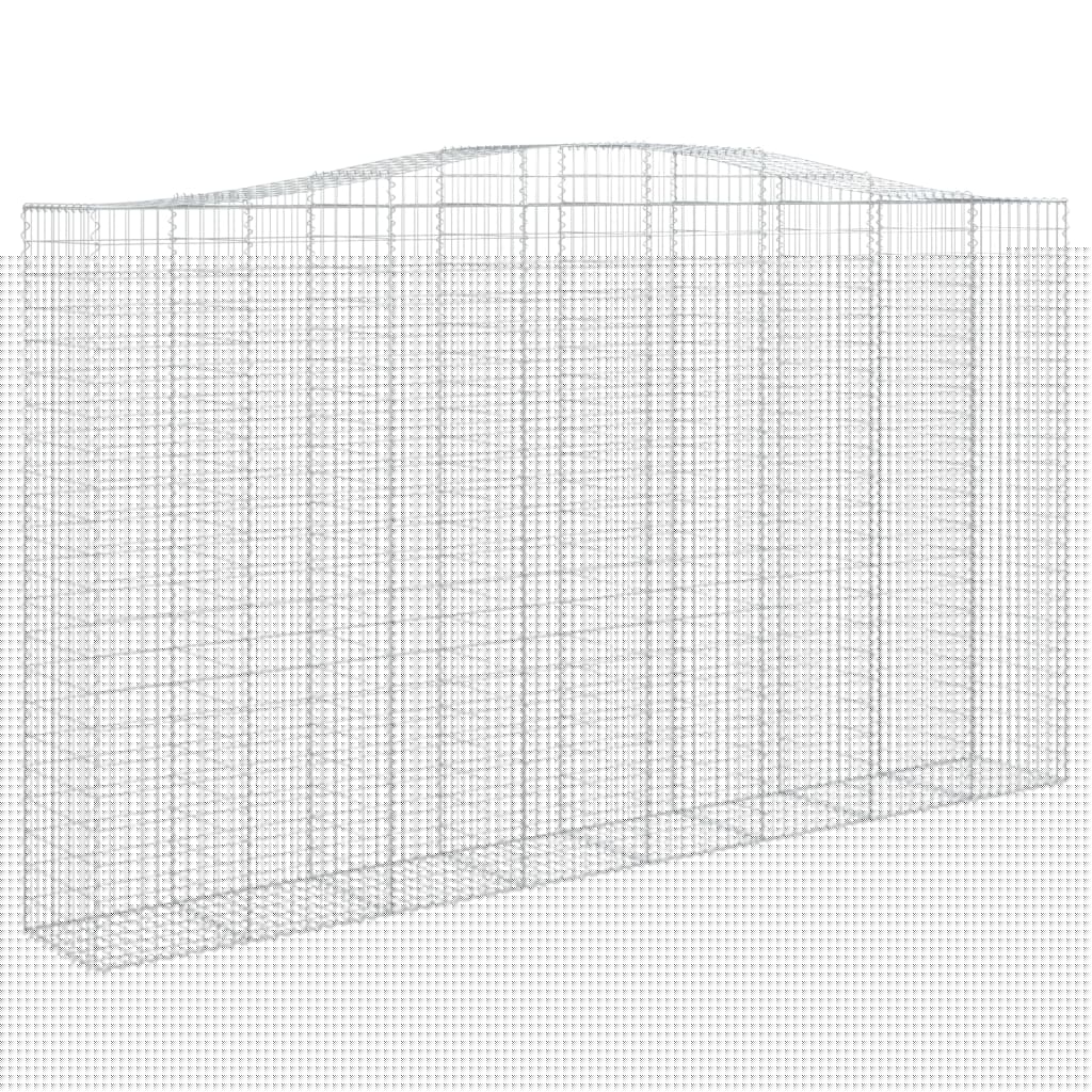 Gabione mit Hochbogen 400x50x220/240 cm Verzinktes Eisen