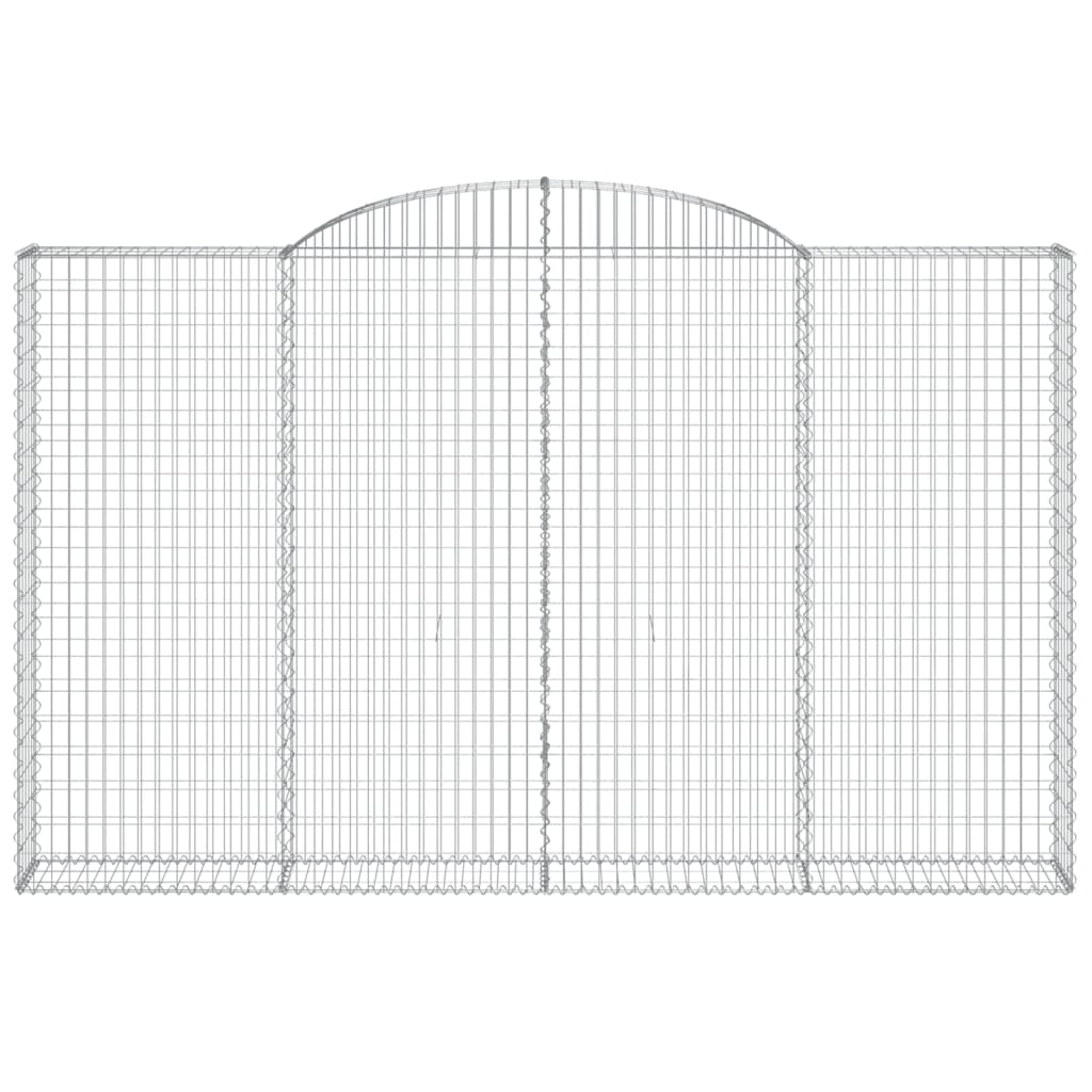 Gabione mit Hochbogen 300x30x180/200 cm Verzinktes Eisen