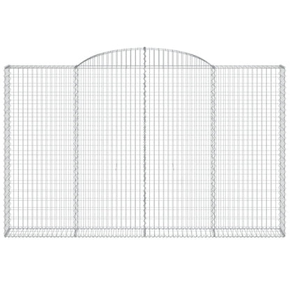 Gabione mit Hochbogen 300x30x180/200 cm Verzinktes Eisen
