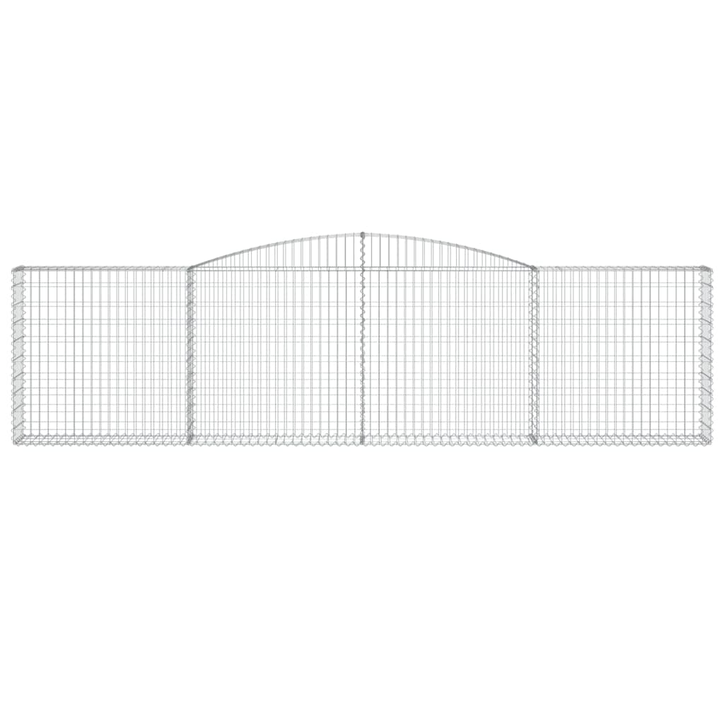 Gabione mit Hochbogen 400x30x100/120 cm Verzinktes Eisen
