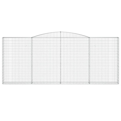 Gabione mit Hochbogen 400x30x160/180 cm Verzinktes Eisen