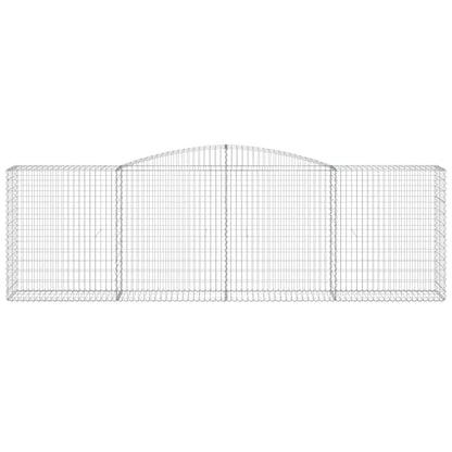 Gabione mit Hochbogen 400x50x120/140 cm Verzinktes Eisen