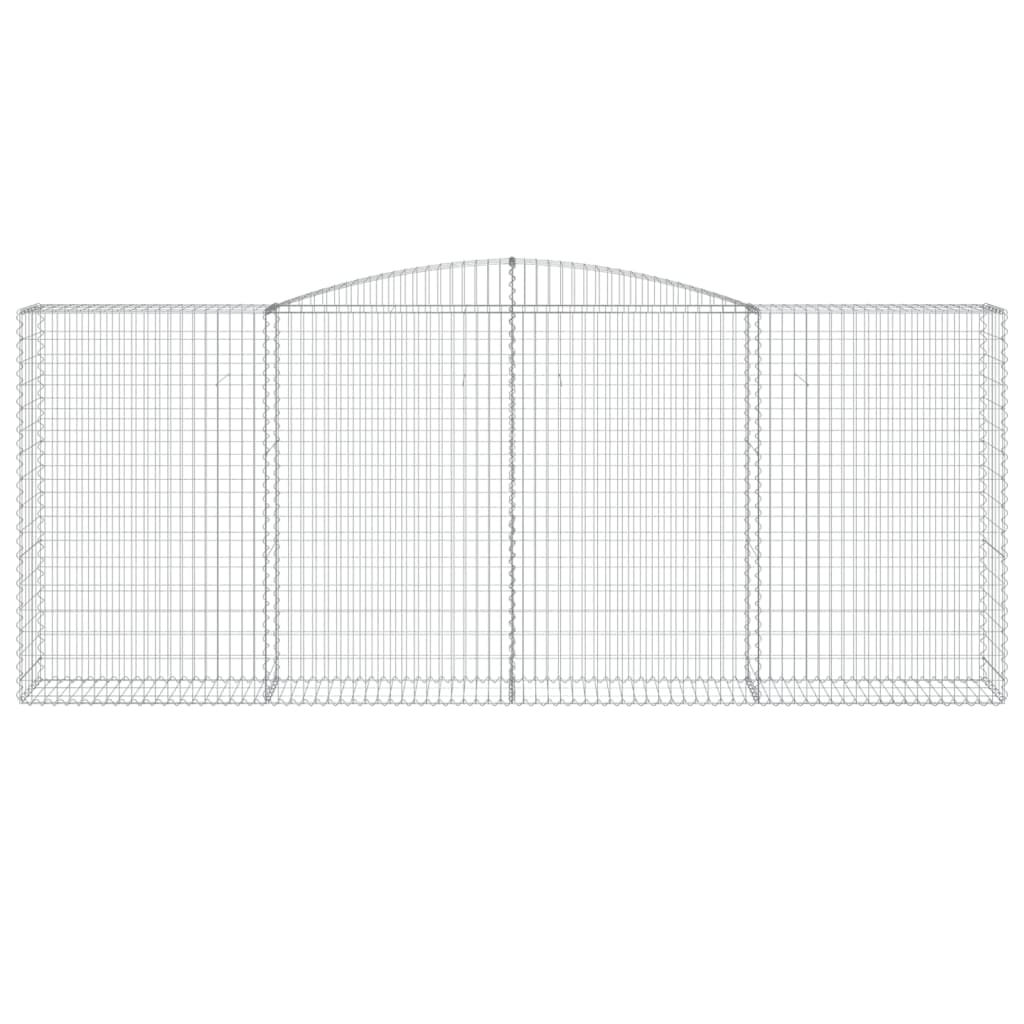 Gabione mit Hochbogen 400x50x160/180 cm Verzinktes Eisen