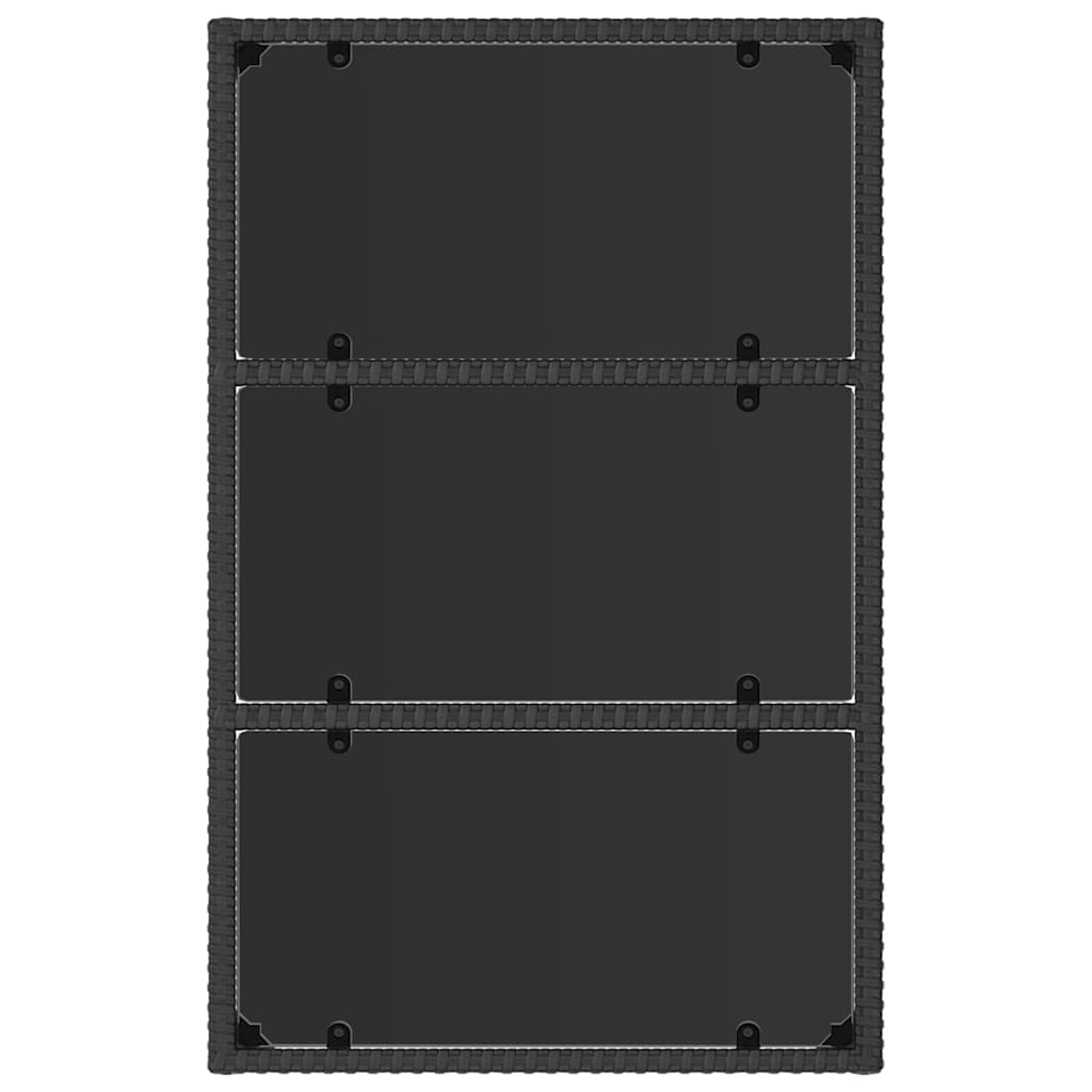 4-tlg. Garten-Lounge-Set mit Kissen Schwarz Poly Rattan