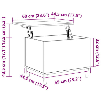 Couchtisch Räuchereiche 60x44,5x45 cm Holzwerkstoff