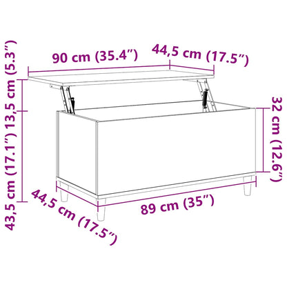 Couchtisch Sonoma-Eiche 90x44,5x45 cm Holzwerkstoff