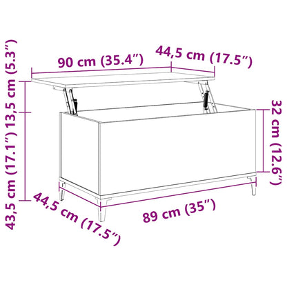 Couchtisch Weiß 90x44,5x45 cm Holzwerkstoff