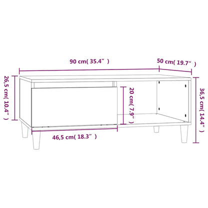 Couchtisch Grau Sonoma 90x50x36,5 cm Holzwerkstoff