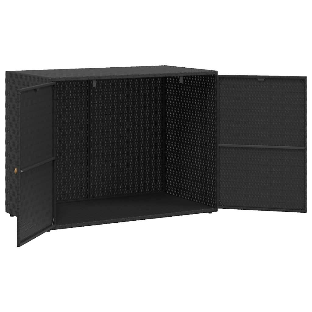Gartenschrank Schwarz 100 x 55,5 x 80 cm Poly Rattan