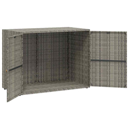 Gartenschrank Grau 100x55,5x80 cm Poly Rattan