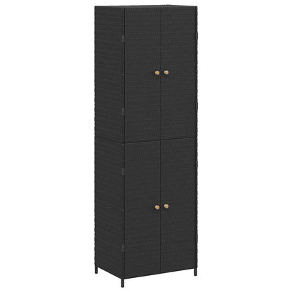 Gartenschrank Schwarz 59x40x180 cm Poly Rattan