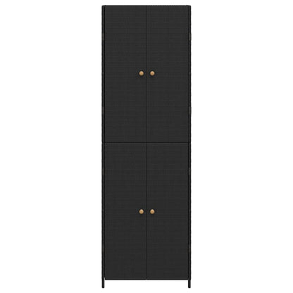 Gartenschrank Schwarz 59x40x180 cm Poly Rattan