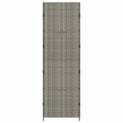 Gartenschrank Grau 59x40x180 cm Poly Rattan