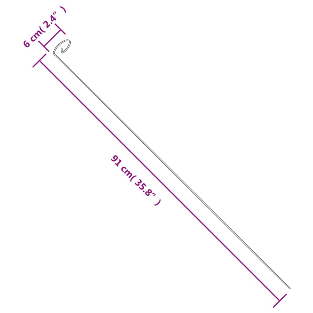 Pflanzenstützen 20 Stk. Dunkelgrün 91 cm Stahl