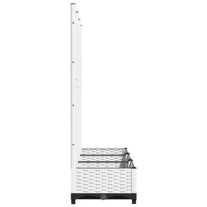 Garten-Pflanzgefäß mit Spalier Weiß 120 x 40 x 121,5 cm PP