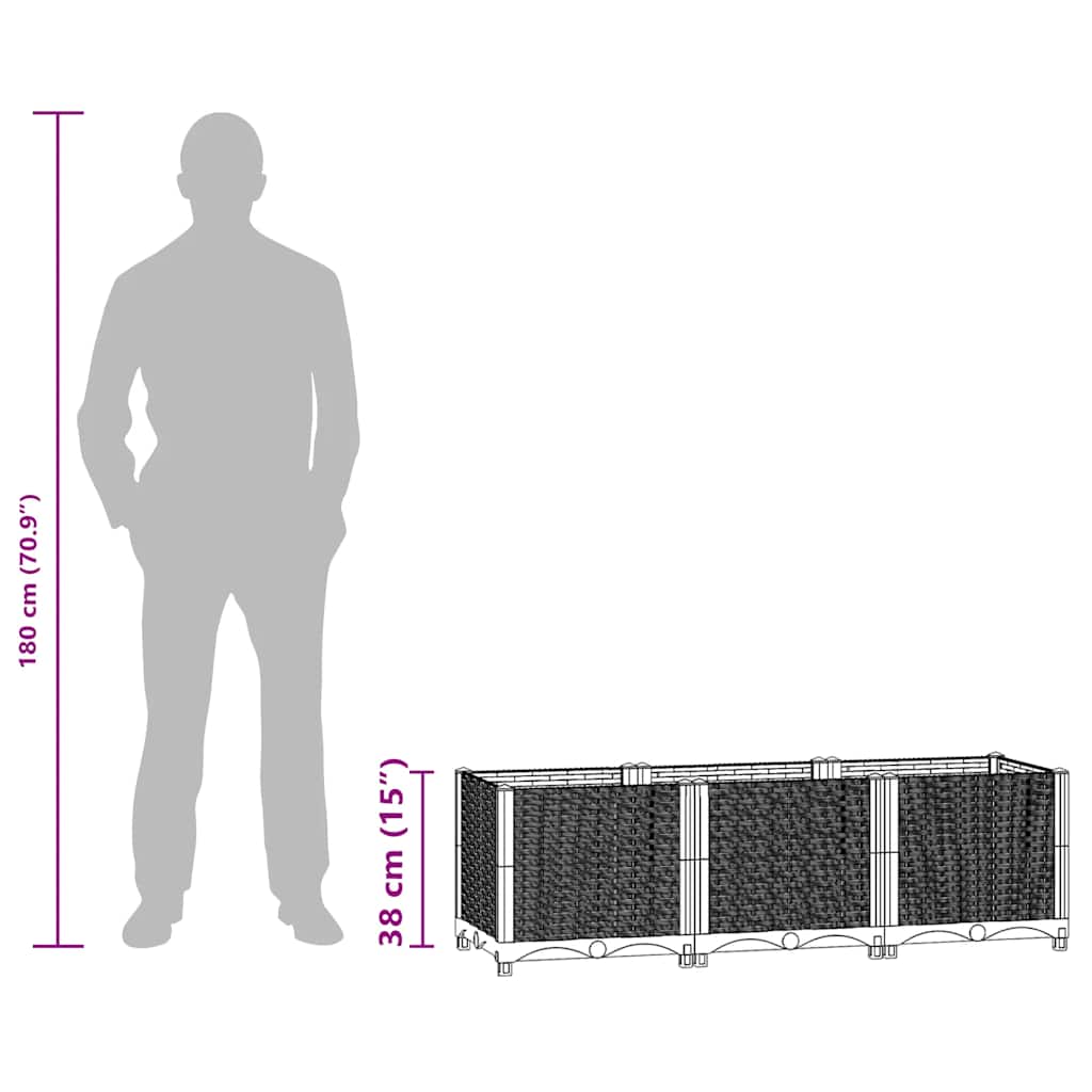 Hochbeet 120x40x38 cm Polypropylen