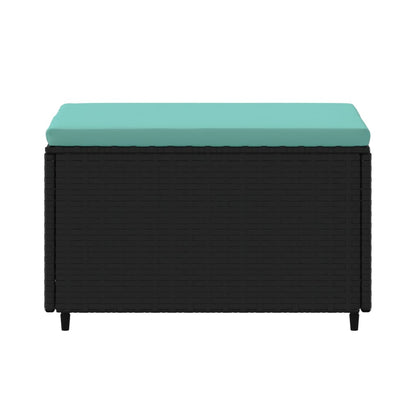 Gartenhocker mit Kissen 2 Stk. Schwarz Poly Rattan