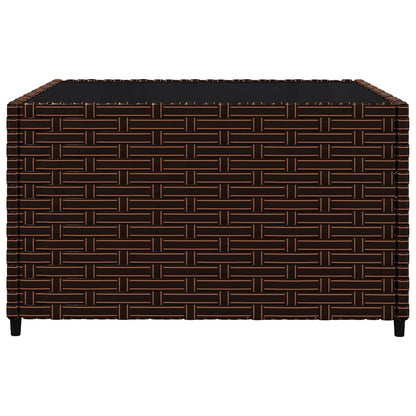 3-tlg. Garten-Lounge-Set mit Kissen Braun Poly Rattan