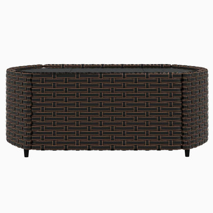 3-tlg. Garten-Lounge-Set mit Kissen Braun Poly Rattan