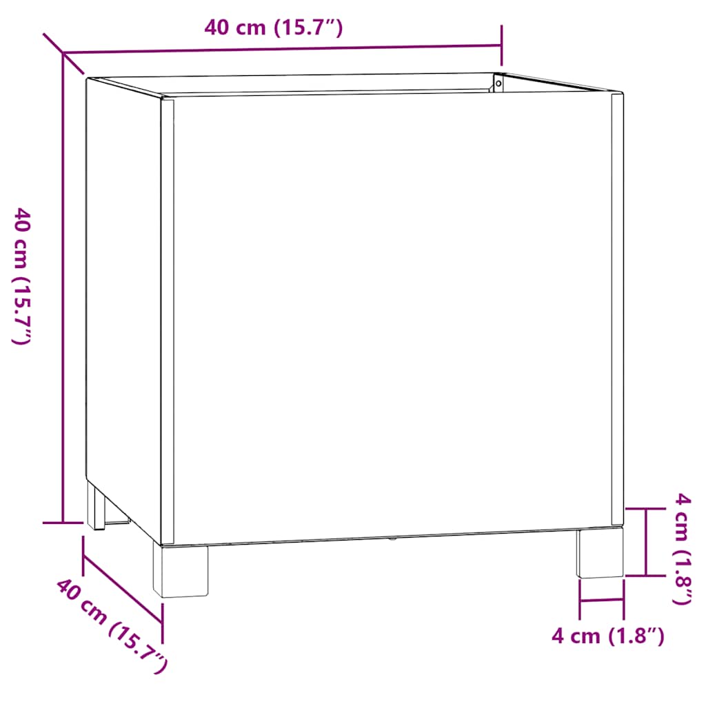Pflanzkübel mit Beinen Rostig 40x40x40 cm Cortenstahl