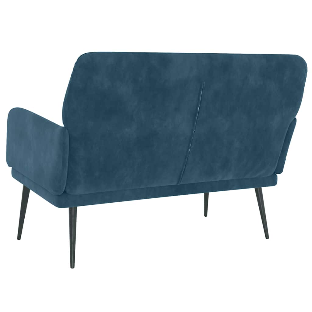 Sitzbank Blau 108x79x79 cm Samt