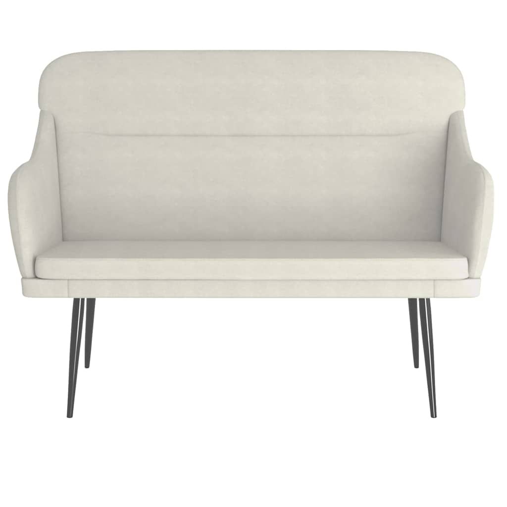 Sitzbank Creme 110x76x80 cm Samt