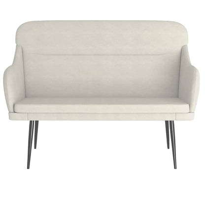 Sitzbank Creme 110x76x80 cm Samt