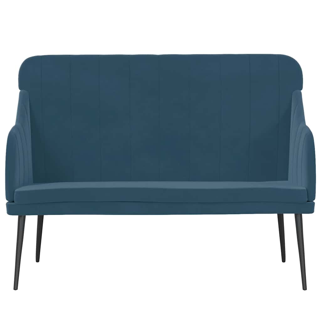 Sitzbank Blau 110x76x80 cm Samt