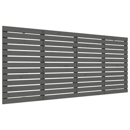 Wand-Kopfteil Grau 206x3x91,5 cm Massivholz Kiefer