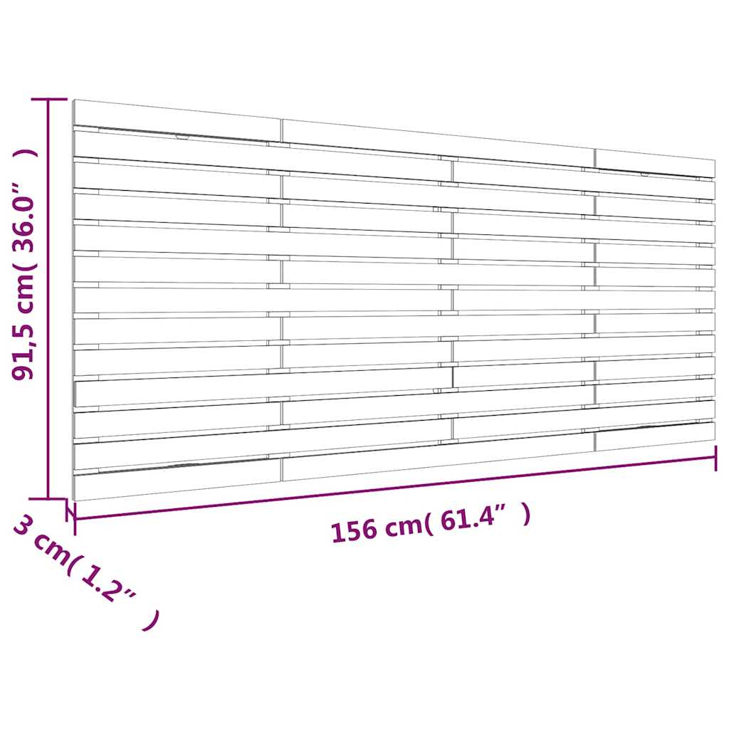 Wand-Kopfteil Grau 156x3x91,5 cm Massivholz Kiefer