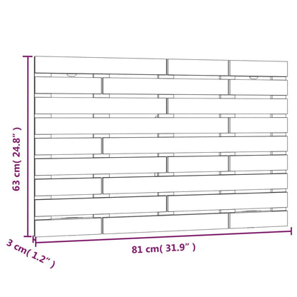 Wand-Kopfteil Schwarz 81x3x63 cm Massivholz Kiefer