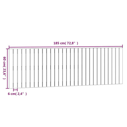 Wand-Kopfteil Schwarz 185x3x60 cm Massivholz Kiefer