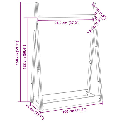 Kleiderständer 100x45x150 cm Massivholz Kiefer