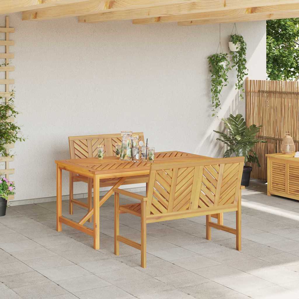 Garten Essgruppe 3 pcs Braun Massivholz Akazie