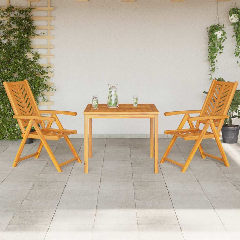 Garten Essgruppe 3 pcs Braun Massivholz Akazie
