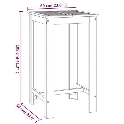 Garten-Bartisch 60x60x105 cm Massivholz Akazie